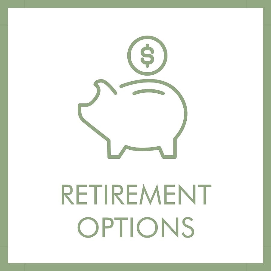 Piggy bank representing retirement savings options