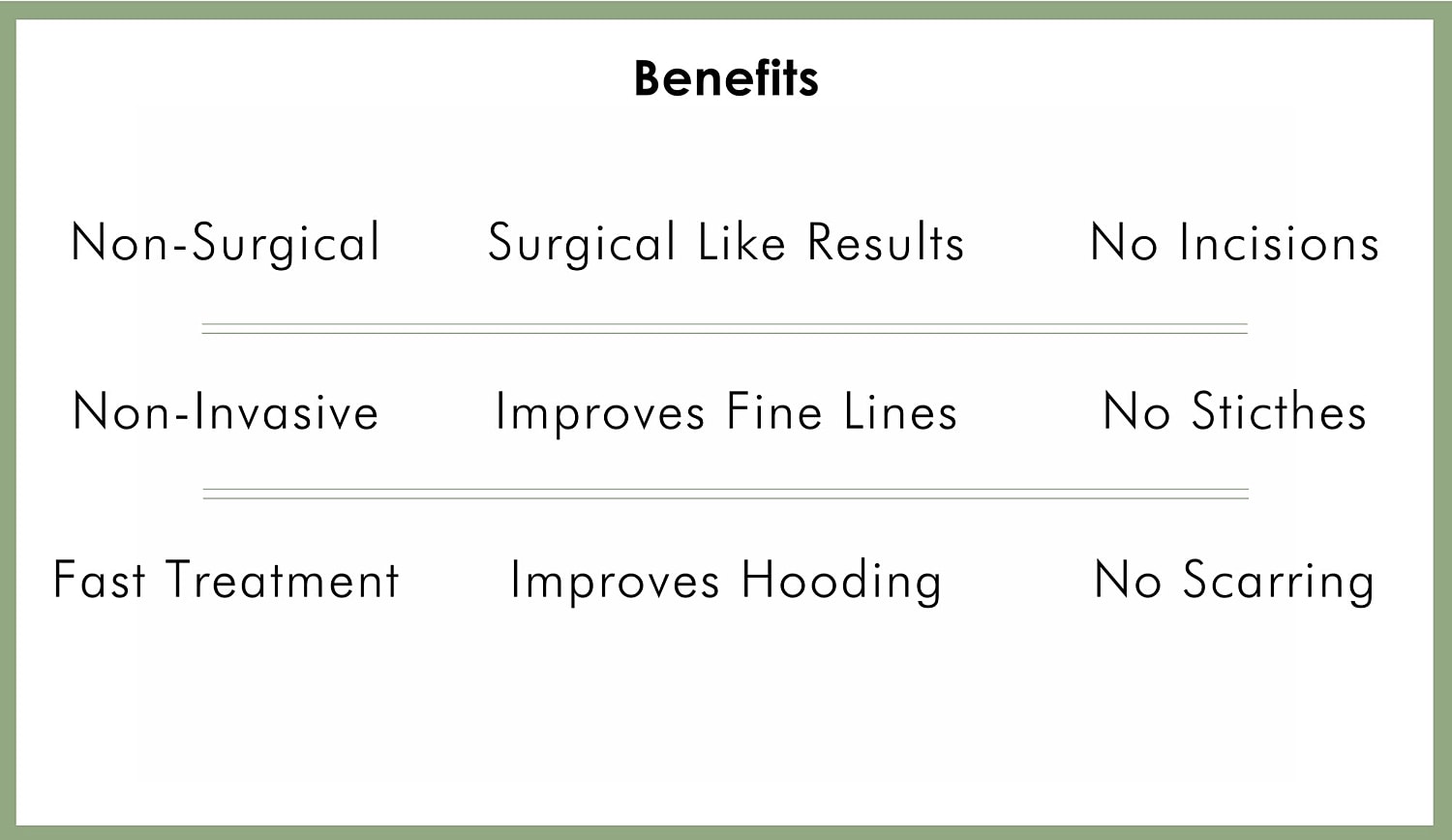 Treatment benefits: non-surgical and non-invasive options