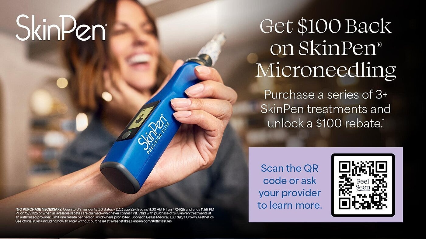 SkinPen microneedling promotion with rebate offer.