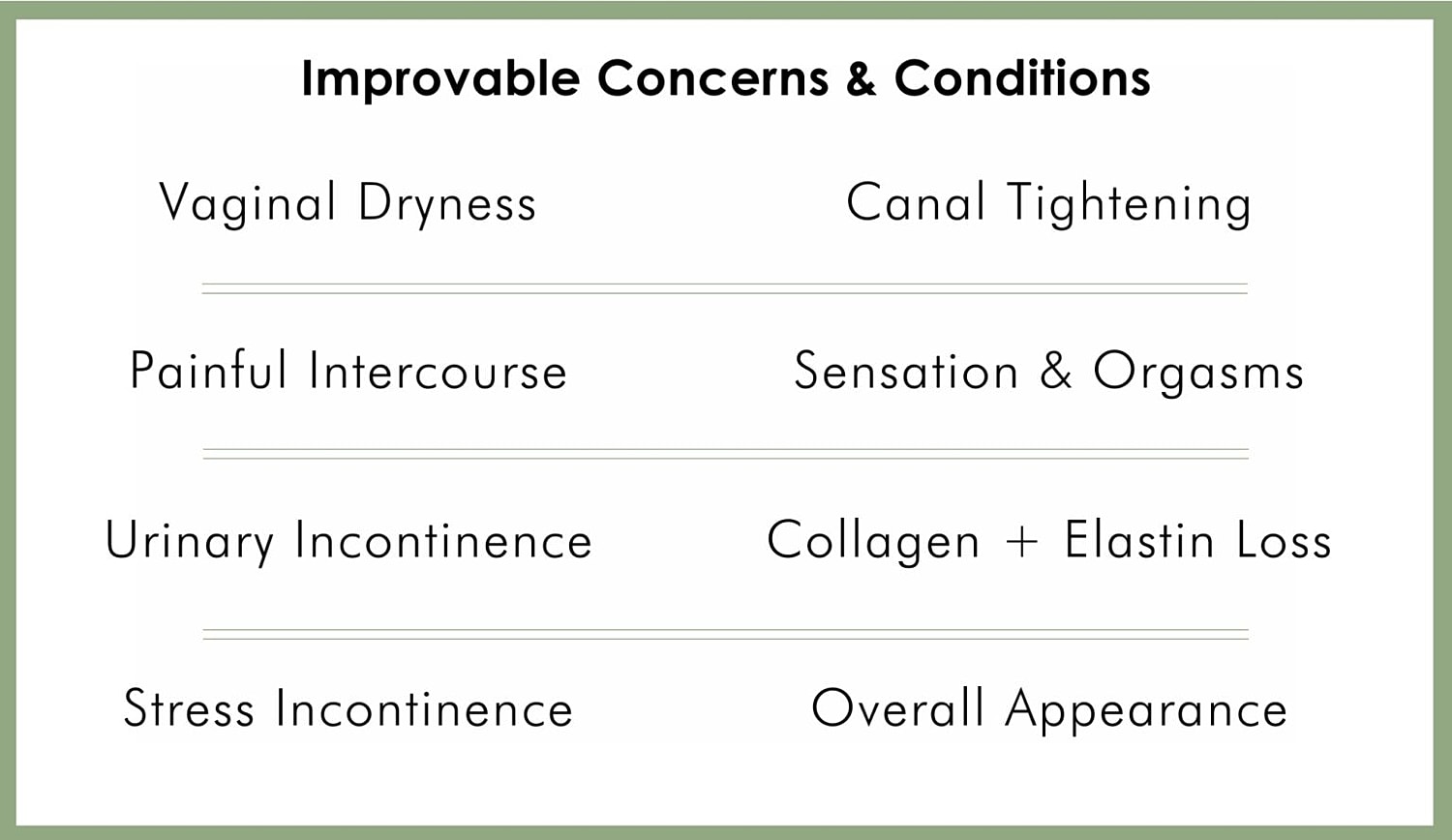 List of improvable women's health concerns and conditions.