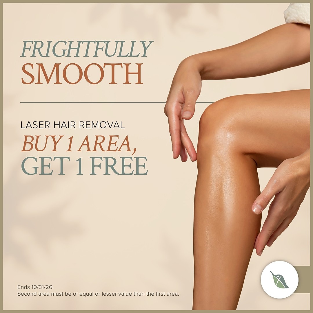 Laser hair removal promotion with smooth skin.